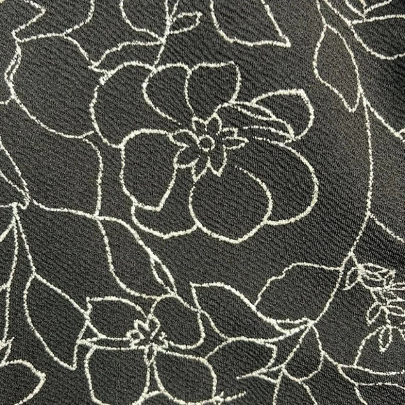 TRIXXI Metallic Mini Dress Black Floral Print Split V-neck Ruched Size XL - Picture 7 of 13